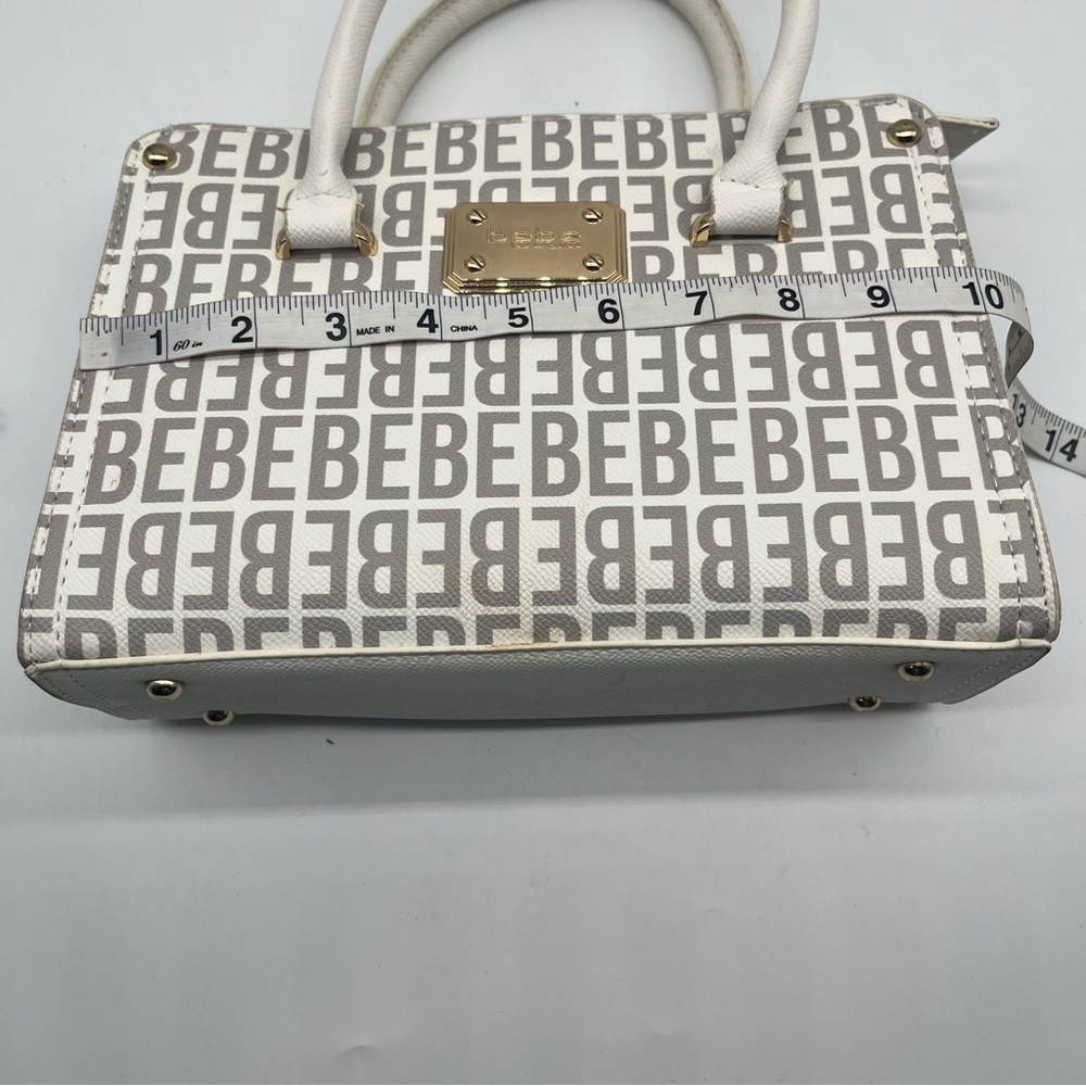 Bebe Women's Faux Leather Purse Handbag Cream Color - Picture 2 of 15